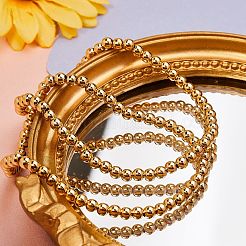 Браслеты из латуни стрейч из бисера&nbsp;BJEW-SZ0001-006A-G