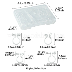 80 шт. 4 стиля фурнитуры для сережек-клипс из пластика/смолы KY-FS0001-35