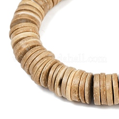 Окрашенные натурального кокосового плоские нити круглые из бисера&nbsp;LS-COCB-O003-12E-01