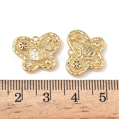 Рождественские подвески из латуни с микропаве из прозрачных кубических цирконий&nbsp;KK-A280-03F-G