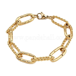 Браслеты-цепочки из нержавеющей стали 304 для женщин и мужчин&nbsp;BJEW-Z143-24G