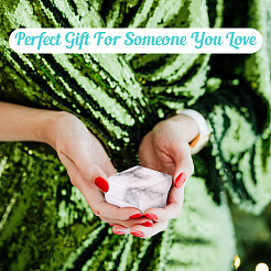 Квадратная мраморная текстура картонная коробочка для колец для ювелирных изделий&nbsp;CON-TAC0009-05A