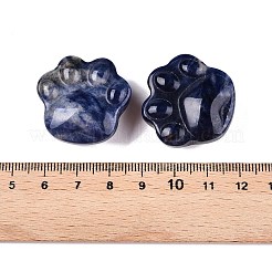 Фигурки из натурального содалита с отпечатками кошачьих лап&nbsp;DJEW-N003-03C