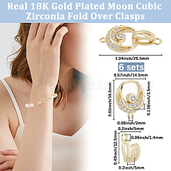 6 шт. латунные застежки с микропаве из прозрачного кубического циркония KK-BBC0021-29