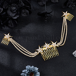 Сплавочная гребенка со стразами для волос &nbsp;MRMJ-WH2007-031G