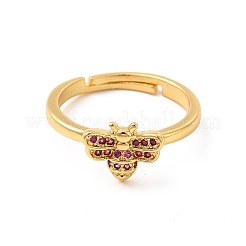 Регулируемое кольцо с медоносной пчелой из кубического циркония RJEW-D076-05G