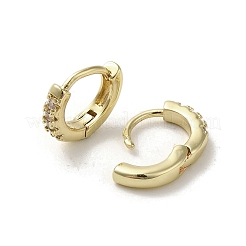 Серьги-кольца из латуни с микропаве из кубического циркония&nbsp;EJEW-C082-01A-G