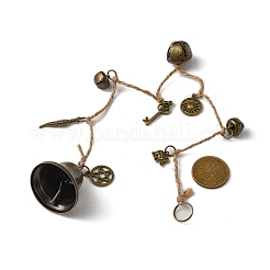 Железный колокольчик с подвеской в виде ключа/пера/слона из сплава HJEW-JM02220