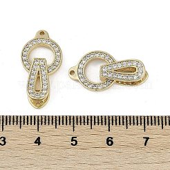 Латунь прозрачный кубический цирконий застегивается на застежки&nbsp;KK-Z078-09G