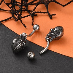 Сердечко 316 хирургическая нержавеющая сталь подвесные кольца для пупка EJEW-G416-10AS