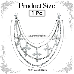 1 шт. железные 3-слойные перекрестные цепи для брюк с кисточками AJEW-SC0031-16