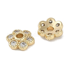 Колпачки для бусин из прозрачного кубического циркония из латуни KK-I719-07G