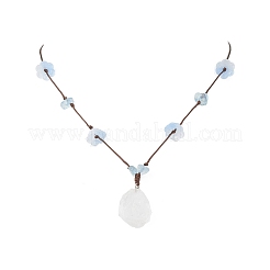 Подвеска из необработанных натуральных камней с цветком ручной работы&nbsp;NJEW-TA00210-03