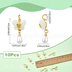 10 шт. подвески из искусственной смолы и жемчуга ABS&nbsp;KK-YW0003-56