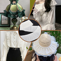 3 ярд полиэстеровых плиссированных кружевных лент OCOR-WH0089-177B