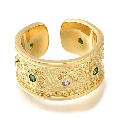Открытые манжеты из латуни с микро-паве и кубическим цирконием для женщин RJEW-M022-22G