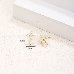 Элегантные серьги-гвоздики из латуни в форме креста&nbsp;XC2050