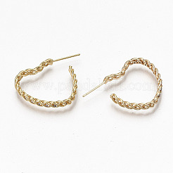 Серьги-кольца из латуни с прозрачным кубическим цирконием и прозрачным паве KK-R117-051-NF