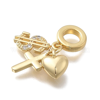 Латунь микропаве прозрачный кубический цирконий европейские подвески с подвесками KK-D431-033C-G-1