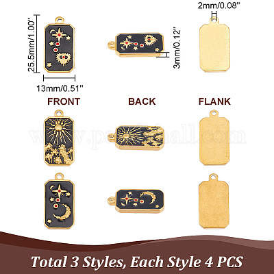 12 шт. 3 стиля подвески из нержавеющей стали 304 STAS-UN0057-79-1