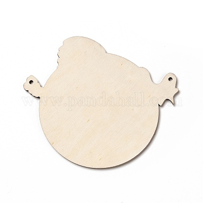 Большие подвески из дерева с односторонним принтом WOOD-I010-09C-1