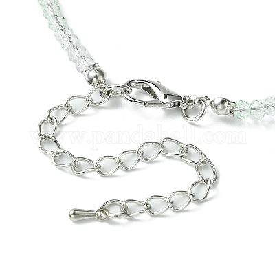 Колье из граненого ронделя из стеклянных бусин для женщин NJEW-M208-01L-1