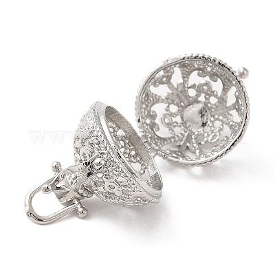 Латунные полые круглые подвески&nbsp;KK-Z029-04P-1