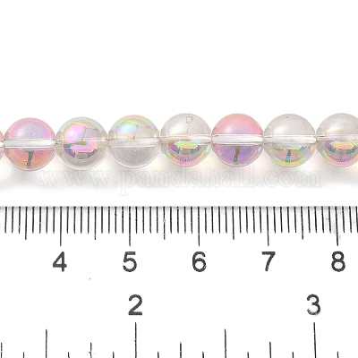 Прозрачные стеклянные бусины гальваническим пряди X-GLAA-T032-T8mm-C12-1