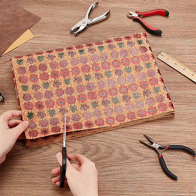 Ткань из искусственной кожи с тиснением DIY-WH0043-95B-1