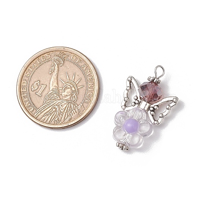 Акриловые бусины с подвесками из стеклянных бусин PALLOY-MZ00698-1