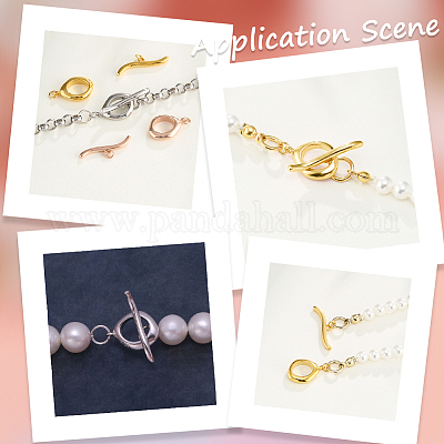 2 шт. 2 цвета 925 застежки-тоггл из стерлингового серебра STER-BBC0007-50-1