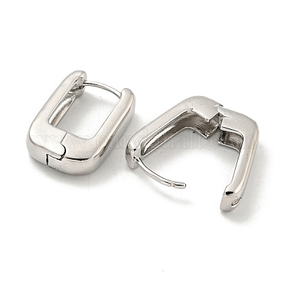 Латунные серьги обруча&nbsp;EJEW-L211-010R-P-1