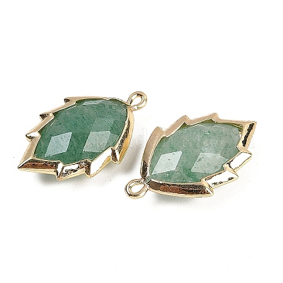 Подвески из натурального зеленого клубничного кварца в форме листа G-I375-04G-15-1