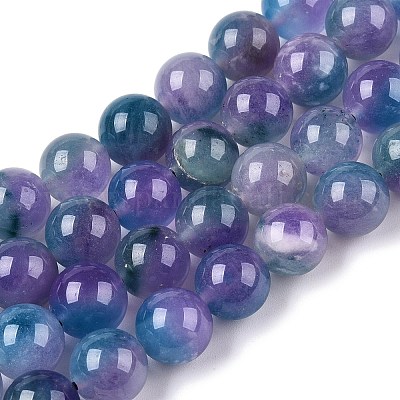 Окрашенные природные белый нефрит бисер пряди G-T138-10mm-210-14-1