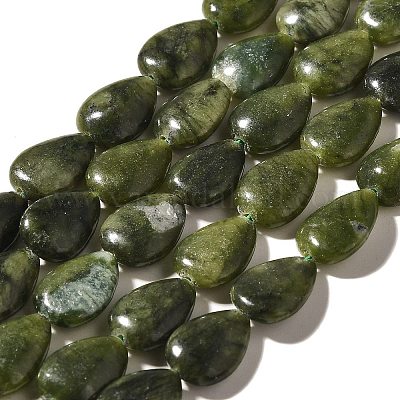 Природные китайский нефрит бисер пряди G-I377-A18-1