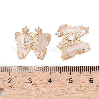 Подвески из латуни с прозрачным стеклом&nbsp;KK-B100-012G-1