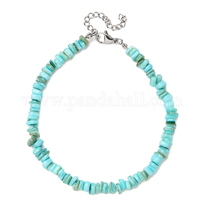 Браслеты на ногу из натуральных окрашенных пресноводных ракушек AJEW-AN00746-02-1