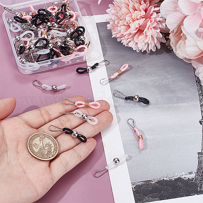 60 шт. 3-х цветные силиконовые застежки-молнии HJEW-WH00155-1