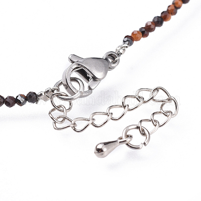 Натуральный тигровый глаз бисерные ожерелья NJEW-JN02492-10-1