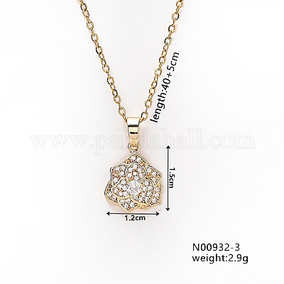 Ожерелья с подвесками из латуни со стразами OP1467-2-1