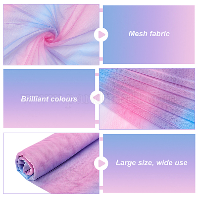 Сетчатая ткань из полиэстера радужного цвета DIY-WH0504-162A-1