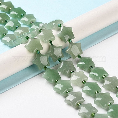 Естественный зеленый авантюрин бисер нитей G-NH0005-013-1