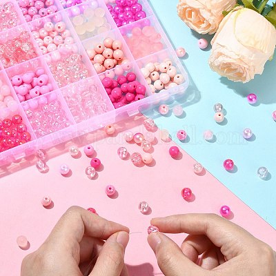 Наборы для изготовления ожерелий и браслетов из розовой серии своими руками DIY-CJ0001-76-1