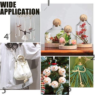 30 шт. европейские бусины из натурального дерева с принтом WOOD-FH0001-92-1