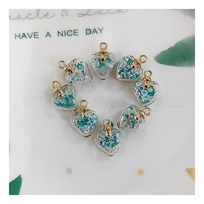 Светящиеся в темноте стеклянные подвески FIND-PW0017-20B-1