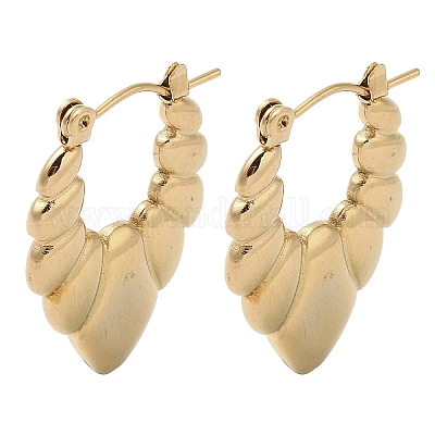 Овальные серьги-полукольца из нержавеющей стали 201 для женщин EJEW-G385-18G-1