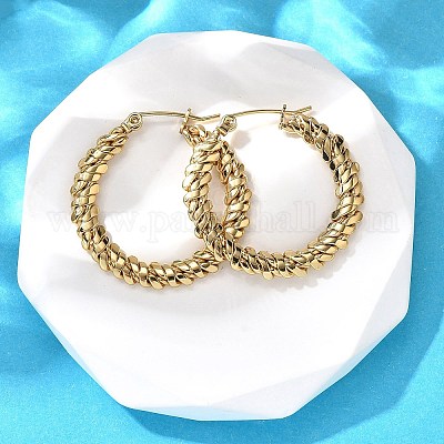 201 серьги-кольца из нержавеющей стали EJEW-Q026-05G-1