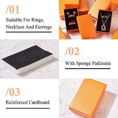 Прямоугольная картонная бумажная шкатулка для драгоценностей CON-TAC0015-01G-1