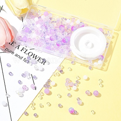 Наборы для изготовления браслетов из круглых акриловых бусин своими руками DIY-FS0007-02C-1