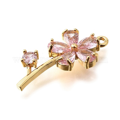 Латунные микропаве прозрачные подвески с фианитом KK-U065-01C-G-1